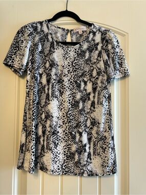 Philosophy Black & White Snake-Print Short Sleeve Tee